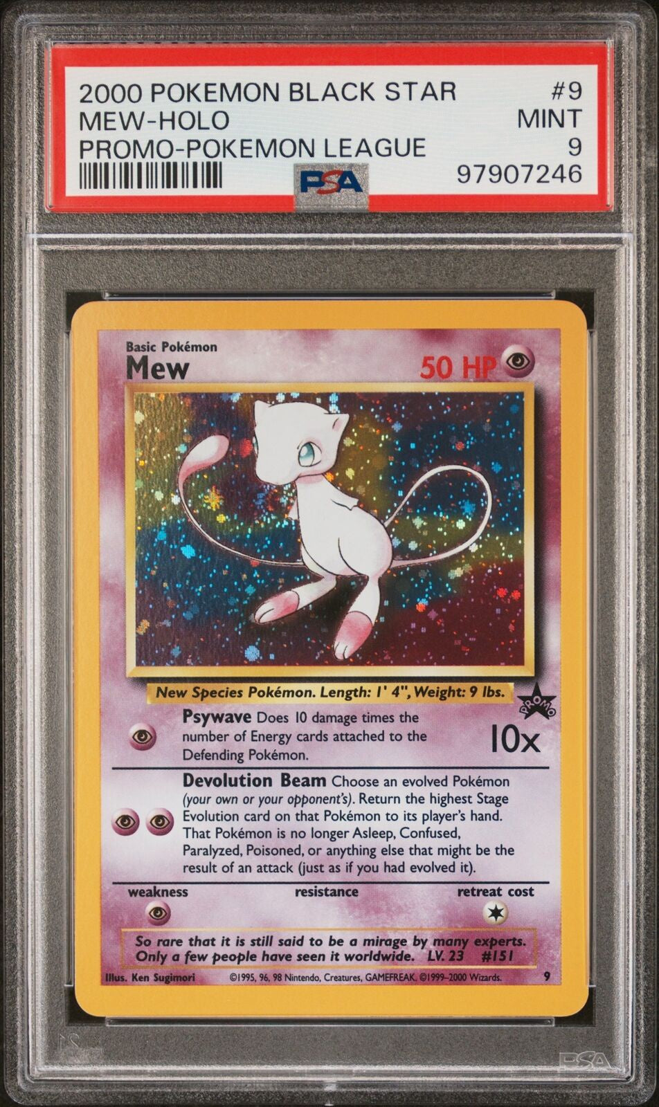 PSA 9 - 2000 Pokemon Black Star Mew-Holo Promo-Pokemon League (97907246)