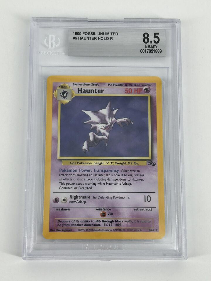 BGS 8.5 1999 Fossil Unlimited #6 Haunter Holo R (0017051869)