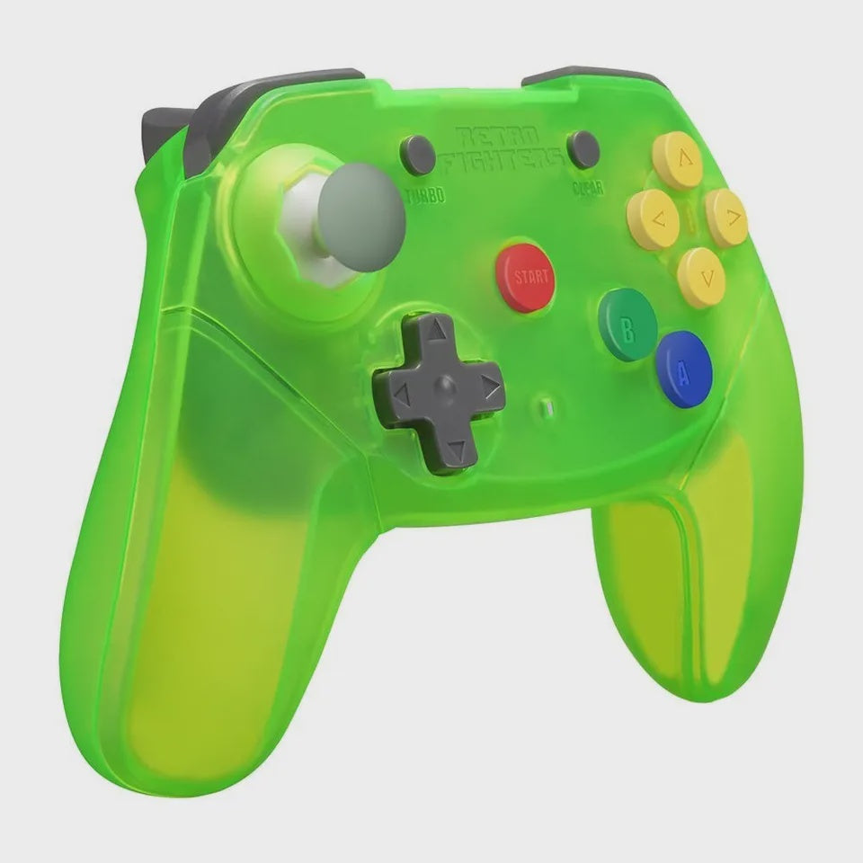 Retro Fighters Brawler 64 Wireless Gamepad Extreme Green Limited Edition - Controller