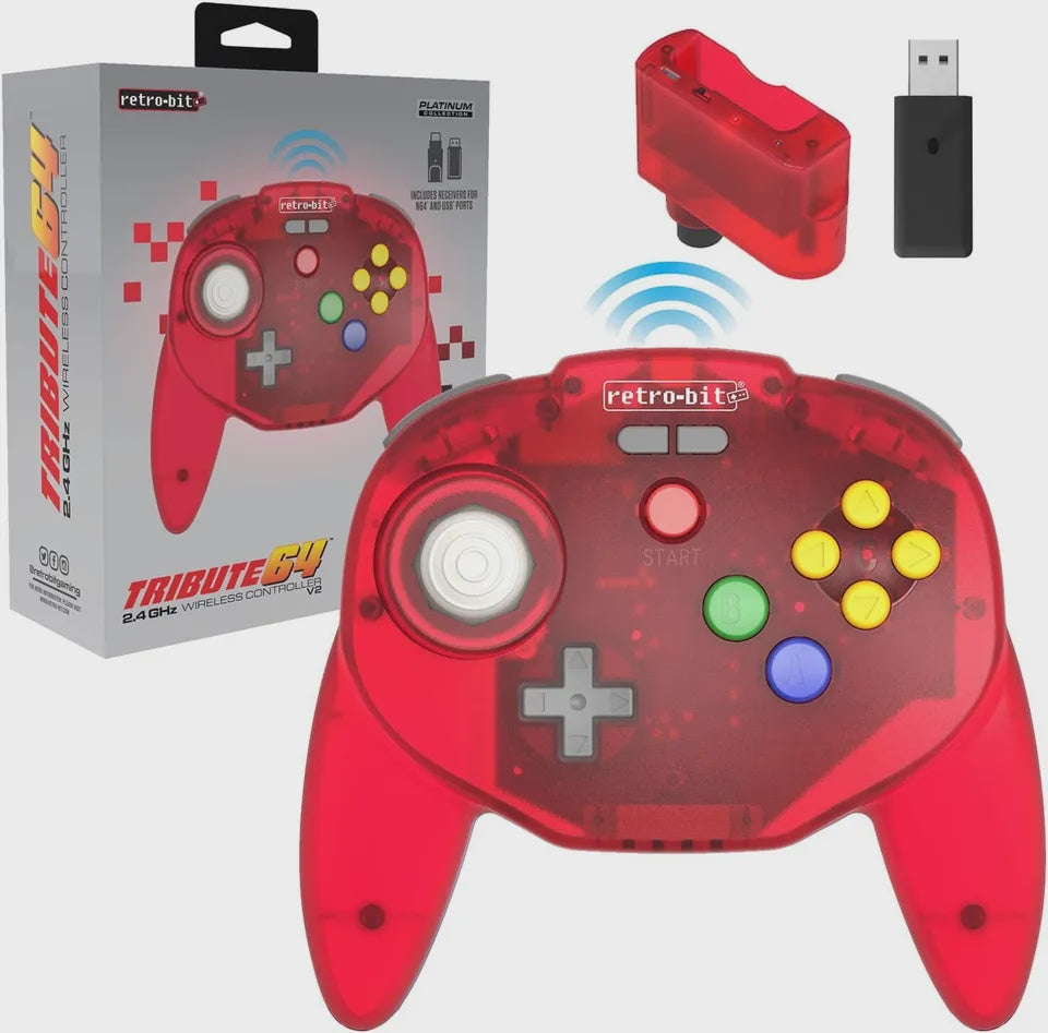 Retro-Bit Tribute 64 2.4Ghz Wireless Controller for - Nintendo 64